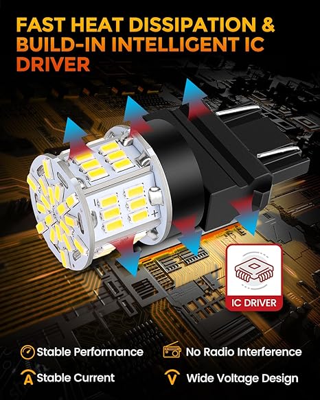 3157 LED Bulb White Backup Reverse Light 3156 3057 4157 Super Bright Tail Brake Parking Lights 4 Pack