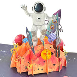 3D Astronaut Space Pop-Up Birthday Card With Envelopes, Blank Greeting Cards, Sealing Stickers - Father'S Day, Friendship Day, Graduation, Anniversary, Children'S Day Gifts For Him