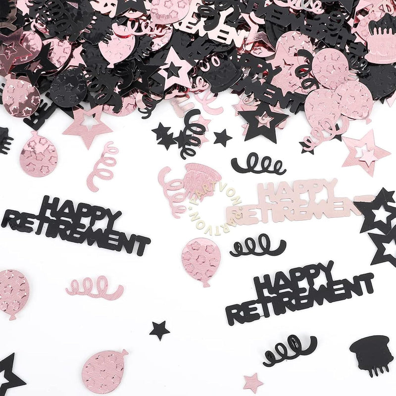 Rose Gold Retirement Party Decorations Confetti For Women Black Rose G