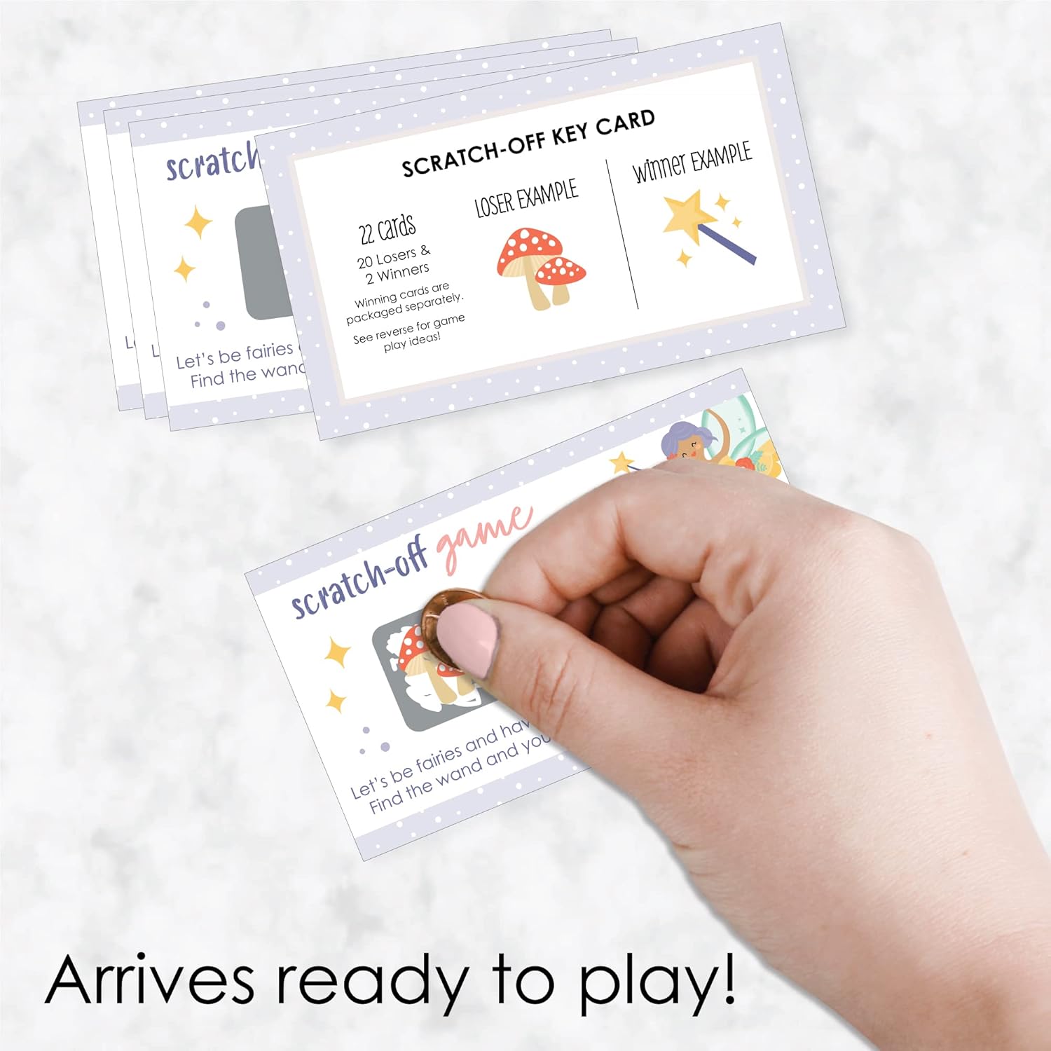 Big Dot of Happiness Let’s Be Fairies - Fairy Garden Birthday Party Game Scratch Off Cards - 22 Count