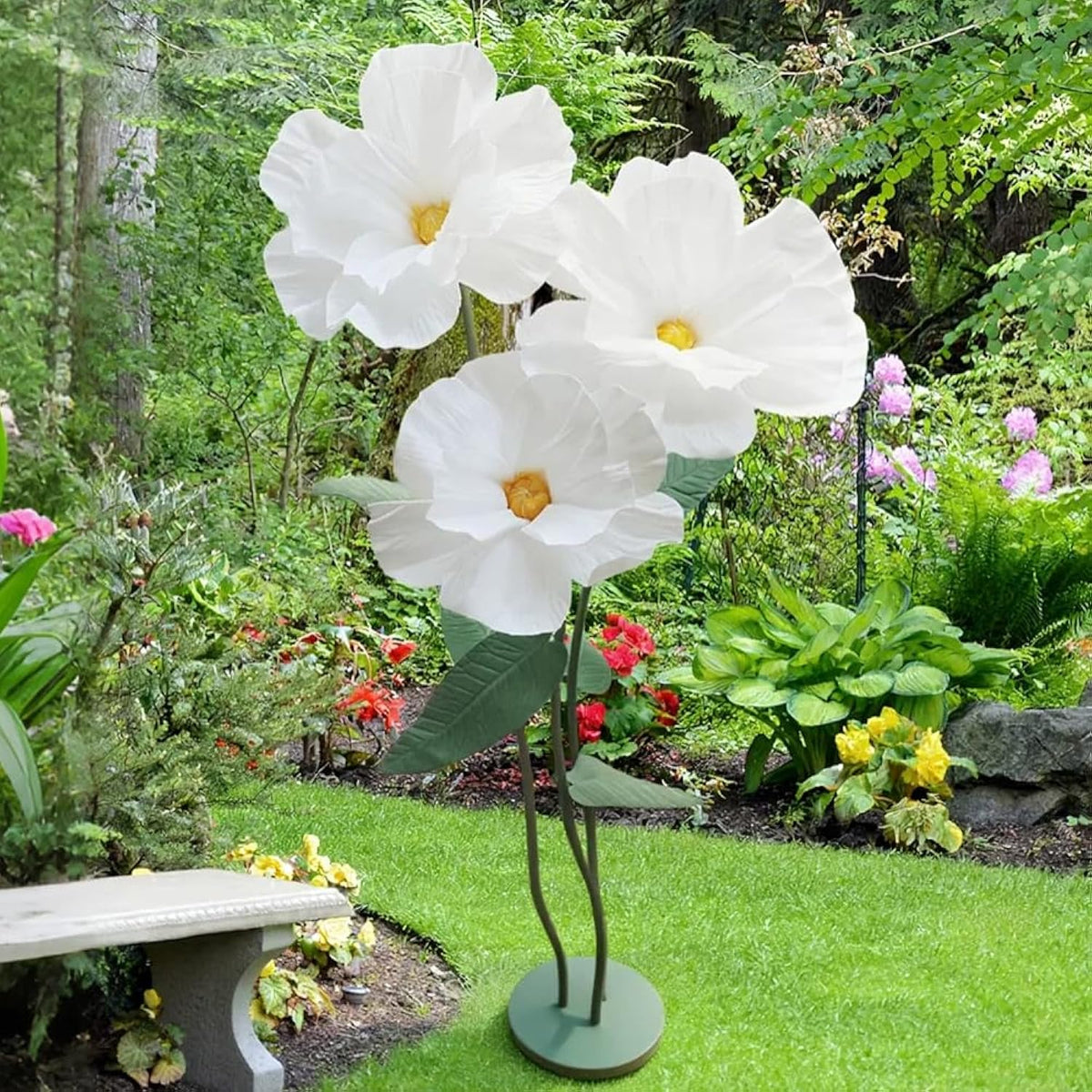 Artificial Flower Giant Flowers For Decoration, Large Artificial Foam Poppy Flowers For Wedding Reception Arrangement Birthday Party Bridal Shower Baby Shower Backdrop Decor