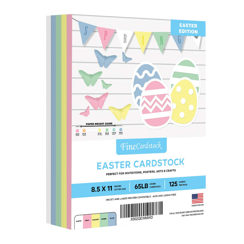 Easter Colored Card Stock Paper, 8.5 X 11" Multi-Color Bulk Cardstock For Spri