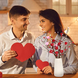 Valentine'S Day Decorations 6 Pcs Valentine'S Day Picks Gifts Heart Shaped Floral Berry Picks Centerpieces For Table Artificial Flowers Arrangement Wedding Spring Table Vase Decor(Red Pink)