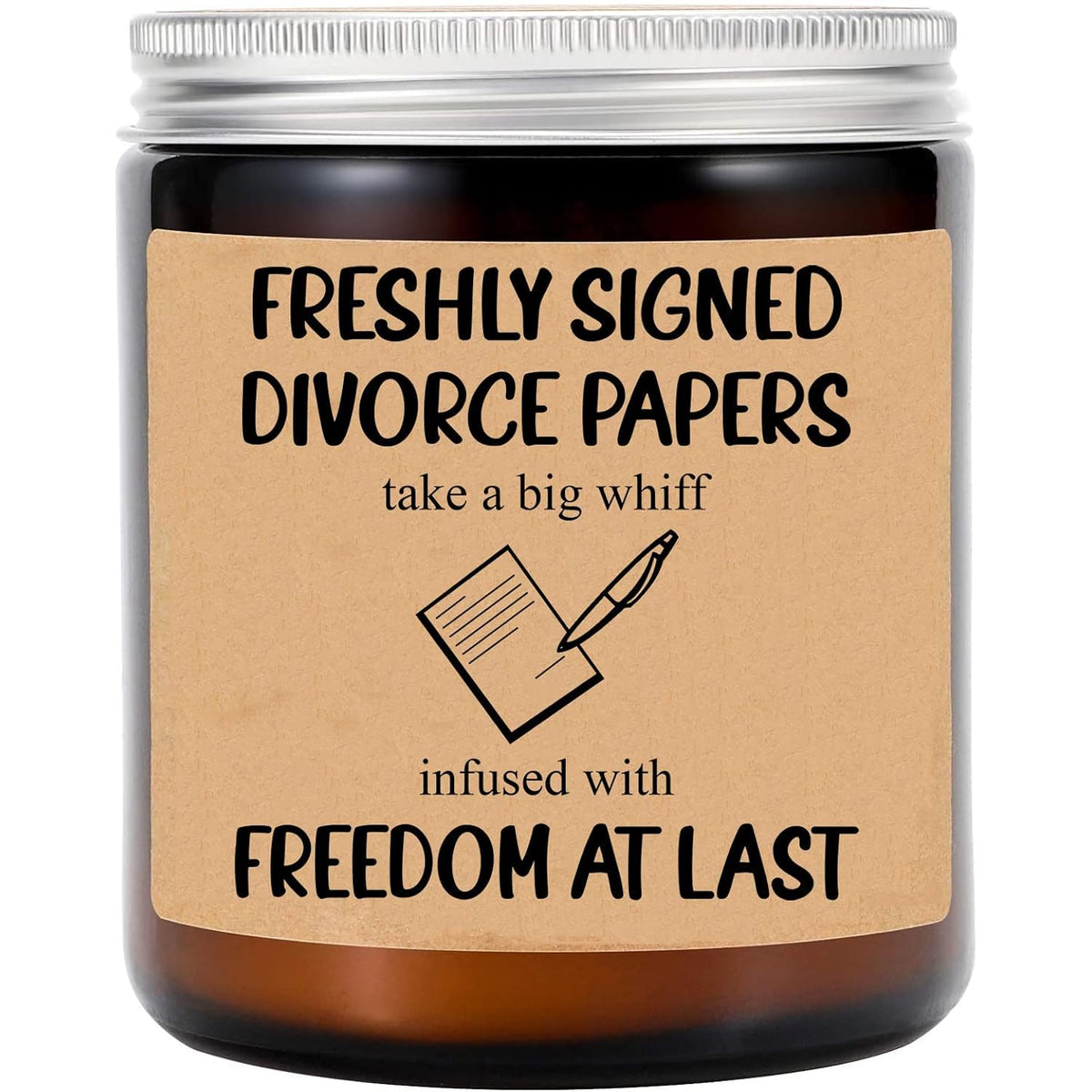 Divorce Papers Candle - Divorce Party Gift - Scented Soy Wax Candle - Stress-Relieving, 8Oz, Modern Jar Candle