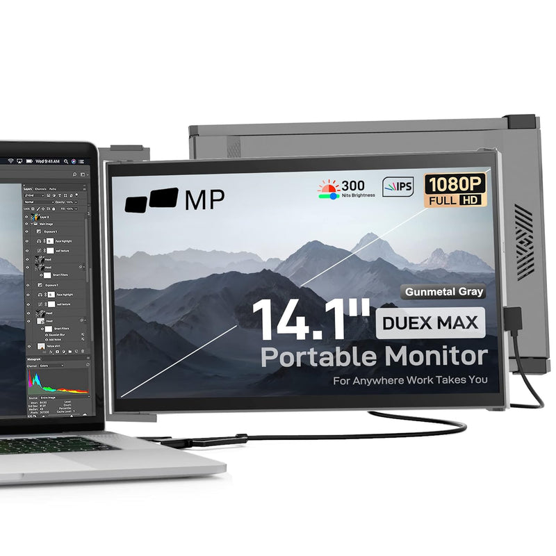 New Mobile Pixels Max 14.1" Portable Monitor, Full Hd 1080P Ips Auto Rotated L