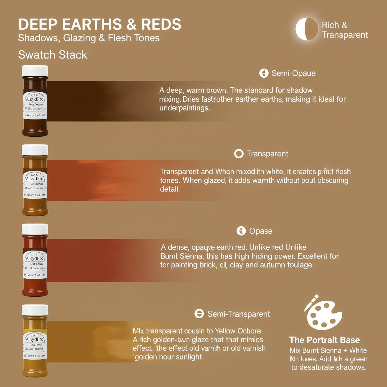 Hansa Yellow, Ochre, Sienna, Umber Pigment Set For Oil Paint, Watercolor, Acrylic, Epoxy Resin, Encaustic, Concrete, Dry Powder Artist Grade, 4.5 Fl Oz (Pack Of 8)