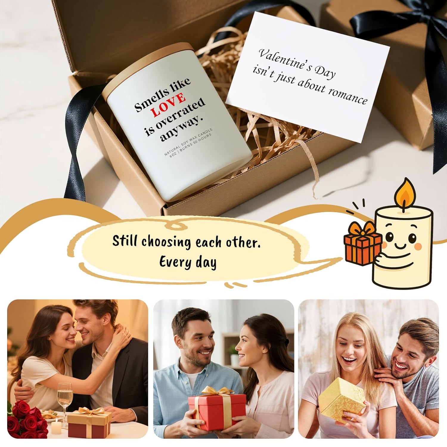 Gifts For Him Her Couple Anti-Valentine’S Day Candle Romantic Humorous Gift For Boyfriend Girlfriend Alternative Valentines Gift For Women Men Wife Husband Couples Non-Traditional Valentine Candle