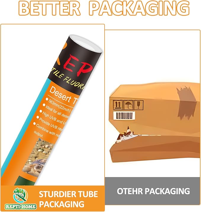 T5 UVB Reptile Light Bulbs 39W 10.0 UVA UVB Lamp Tubes for Bearded Dragon Terrarium 2 Pack