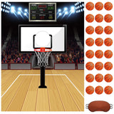 Pin The Basketball Game, Basketball Party Games For Birthday Activities, Pin On The Goalpost With 24 Pcs Stickers Large Poster Blindfold For Sports Theme Party Favors Decorations Supplies