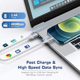 2 Pack 1FT USB A to Lightning Fast Charging Cable MFi Certified Nylon Braided iPhone Charger Cord for iPhone 14 13 12 11 iPad