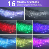 Starlight Headliner Kit, Twinkle & Sound Activate Rgbw 16W Car Fiber Optic Lights With Bluetooth App & Remote Control, 600 Pcs*0.03In*13.1Ft, Star Lights For Car/Home Decor