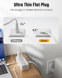 Surge Protector Power Strip 4 Outlets 4 USB Ports 2 USB C 3FT Flat Plug Extension Cord