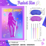 Kpop Movie Hunters Decorations Pin The Sword Birthday Party Games Decorations, Magic Music Themed Poster With 24 Reusable Sword Stickers For Party Supplies Favors- 19.5Inch X27.5Inch