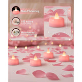 12 Pack Pink Flameless Led Tea Lights Candles Battery Operated, Electric Fake Tealight Candles For Votive, Wedding, Table Centerpiece, Theme Party, Aniversary, Proposal, Christmas, Pink Base