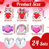 24 Set Valentine'S Day Cards For Kids With Candy Dome Holders, Classroom Exchange Greeting Cards,Diy Candy Cards For Valentines Day School Activities And Party Supplies