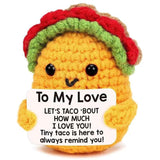 Valentines Day Gifts For Him Her,Positive Crochet Animals Handmade Taco,Romantic Vday Valentines Gifts For Boyfriend Girlfriend,Emotional Support Taco Plush Doll,Christmas Stocking Stuffers Men Women