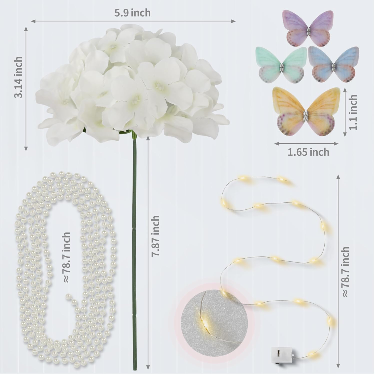 64Pcs Artificial Hydrangea Flowers Bulk With Stems, Full & Fluffy Silk Hydrangea Heads For Wedding Centerpieces, Table Decor And Diy Floral Arrangements(64, Ivory)