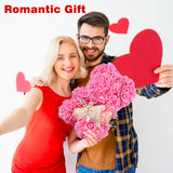 Rose Bear Gift For Mom, Mothers Day Preserved Rose Teddy Bear With Gift Box & Greeting Card – Handmade Flowers Bear For Women, Anniversary, Birthday Gifts For Her