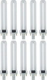 9W G23 2-Pin CFL Light Bulbs 4100K Cool White Twin Tube U-Shaped Plug-In 10 Pack