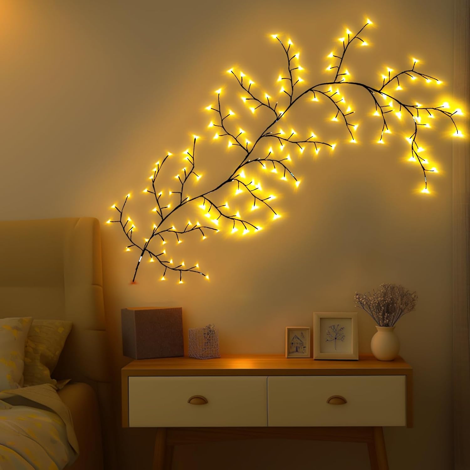 Enchanted Willow Vine Lights With Remote, Christmas Branch Lights With 144 Led For Indoor Outdoor, Artificial Plants Tre