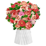 3D Flower Bouquet Card, Colorful Peony Greeting Card With Envelope And Note Card For Birthday, Mother’S Day, Get Well, Anniversary