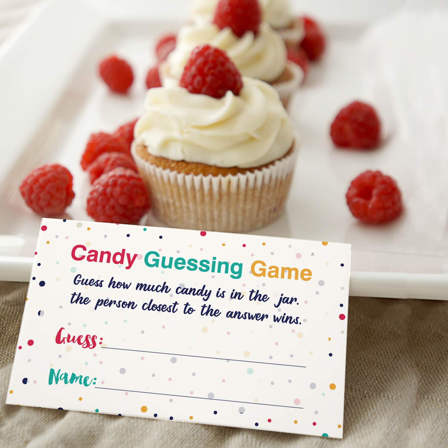 Candy Guessing Game Cards, Games Activities And Decorations, 50-Pack.
