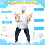 6 Sets Bottle Chug Baby Shower Blind Games Juegos Para Include Plastic Bottles Bibs Hat Eye Mask Disposable Diapers Blindfolded Baby Shower Bottle Games Gender Reveal Decoration (White)
