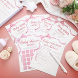 302 Pcs Pink Bow Price Is Right Baby Shower Games Watercolor Ribbon Baby Shower Signs, 6 Games, 50 Sheets Each, Minimalist Girl Boy Predictions And Advice Bingo Word Scramble