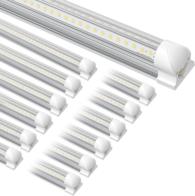 12 Pack 4FT T8 LED Shop Lights 42W 6300LM 5000K Daylight Linkable Plug and Play Garage Ceiling Lights