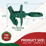Large C7 C9 Christmas Lights Spring Clips, 100 Pack Universal Gutter Roof Clips 180° Adjustable For Christmas Lights Outdoor, Quick Light Hooks Hangers For Holiday Shingle Fence Gates