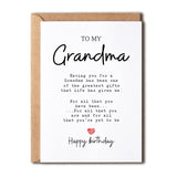 To My Grandma - Grandma Birthday Card - Grandma Is The Greatest Gifts In My Life - Birthday Card For Grandma - Gift For Grandma Card- Christmas Gifts For Grandma