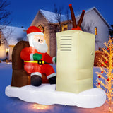 Christmas Inflatable Outdoor Decoration, 6Ft Inflatable Christmas Santa Claus With Tv Decorations Outdoor Christmas Blow