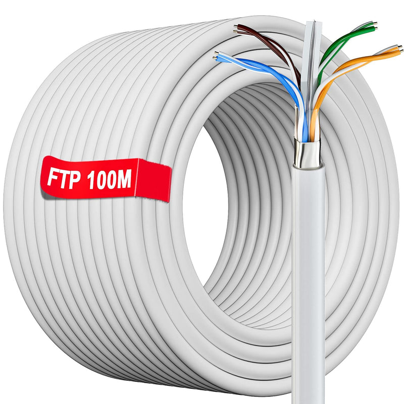 328 Ft/100M Ethernet Network Bulk Cable | Ftp 23Awg Shielded Gigabit Anti-Jamm