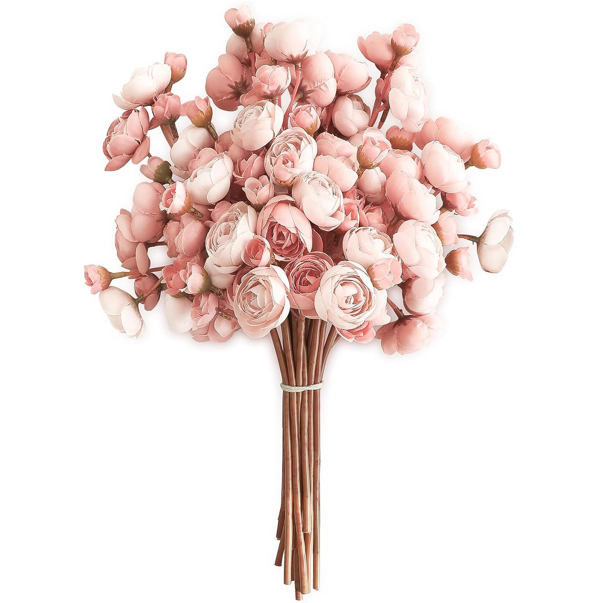 Ranunculus Artificial Flowers 18 Pcs Dusty Rose Faux Silk Mini Ranunculus Bulk Fake Wedding Filler Flowers For Diy Bouquets, Centerpieces, Bridal Shower Decorations & Arrangements