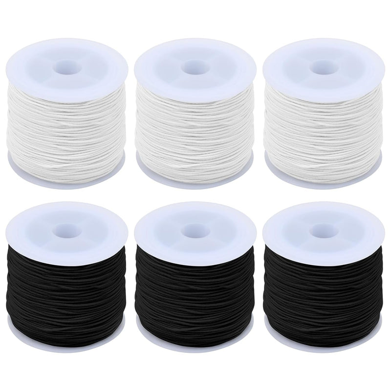 6 Rolls Stretchy Bracelet String, 1 Mm Thickness Elastic String For Bracelet M