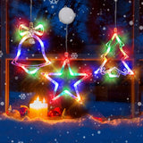 Christmas Window Lights, 3 Pack Lighted Christmas Decorations With Suction Cups, Battery Operated Plastic Tree & Jingle