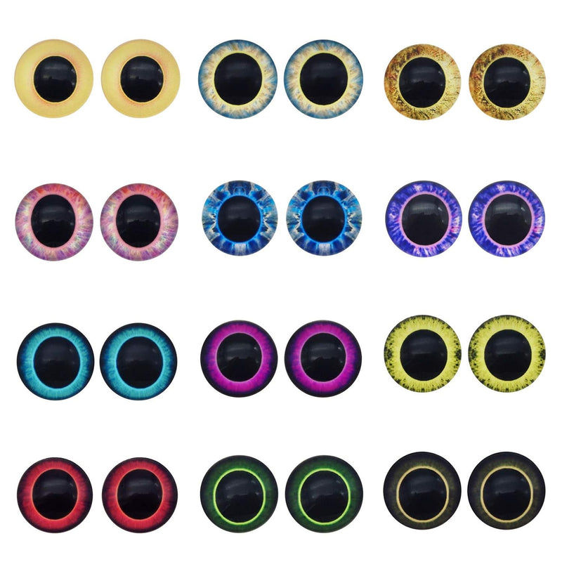 50 Pairs 10Mm Glass Owl Unicorn Animal Eyes For Art Dolls Sculptures Props Mas