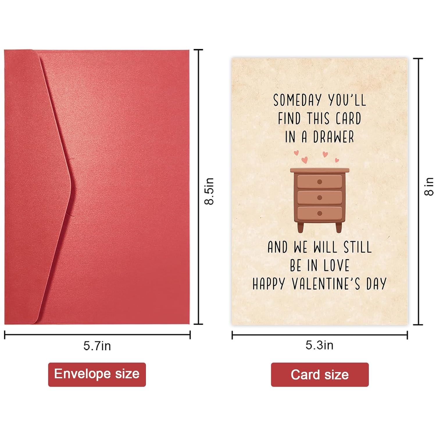 Funny Valentines Day Card For Boyfriend Girlfriend, Happy Valentine’S Day Card Gift, Sweet Love Card For Him Her, Someday You Will Find This Card In A Drawer