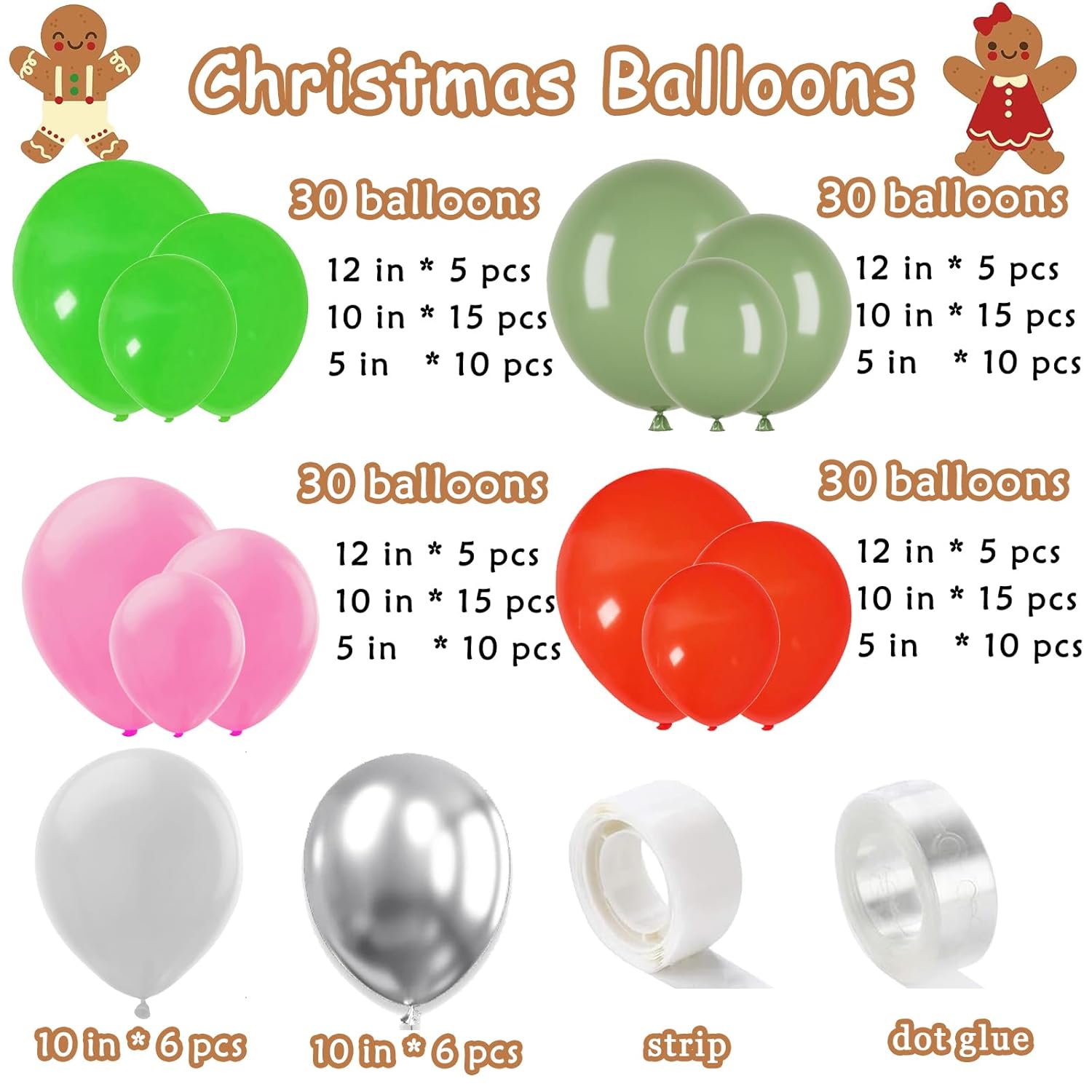 142 Pcs Gingerbread House Decorations - Pink Christmas Garland, Gingerbread Man, Candy Cane Foil Balloons For Xmas Party Decorations