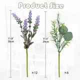 3 Bundles Fake Flowers Artificial Lavender Stems Bouquet Faux Plastic Purple Flowers Plants For Vase Diy Wedding Floral Arrangement Home Table Centerpieces Indoor Outdoor Decor