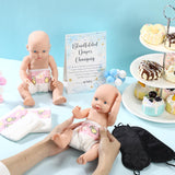 9 Pcs Baby Shower Game Supplies For Blindfold Diaper Changing With Dolls, Blindfolds, Diapers - Changing Race Game Set (Elephant, Blue)