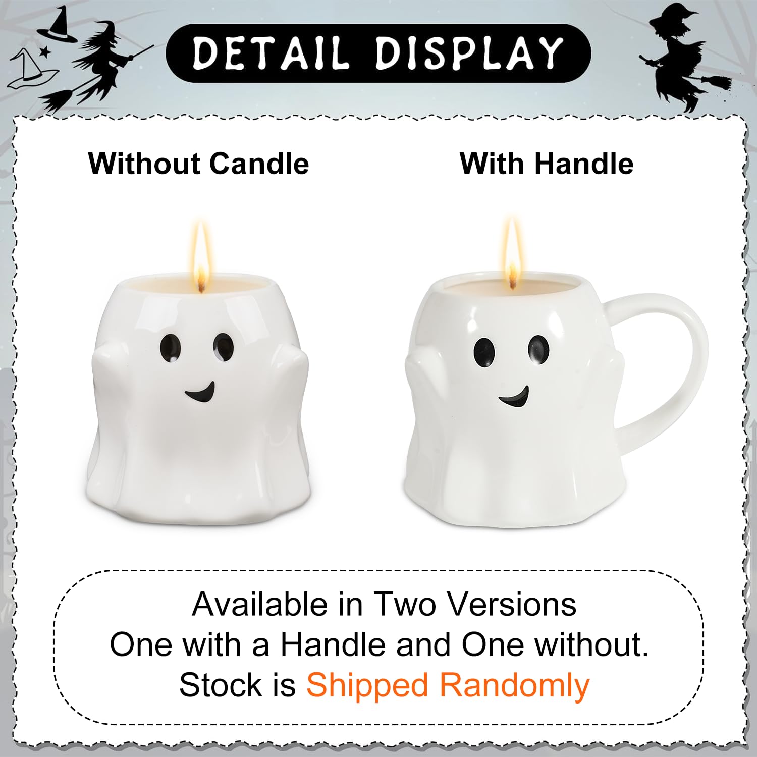13Oz Halloween Ghost Candle Boo Basket Stuffers For Women Men, Large Pumpkin Spice Scented Candle Up To 60 Hours Halloween Decorations Indoor