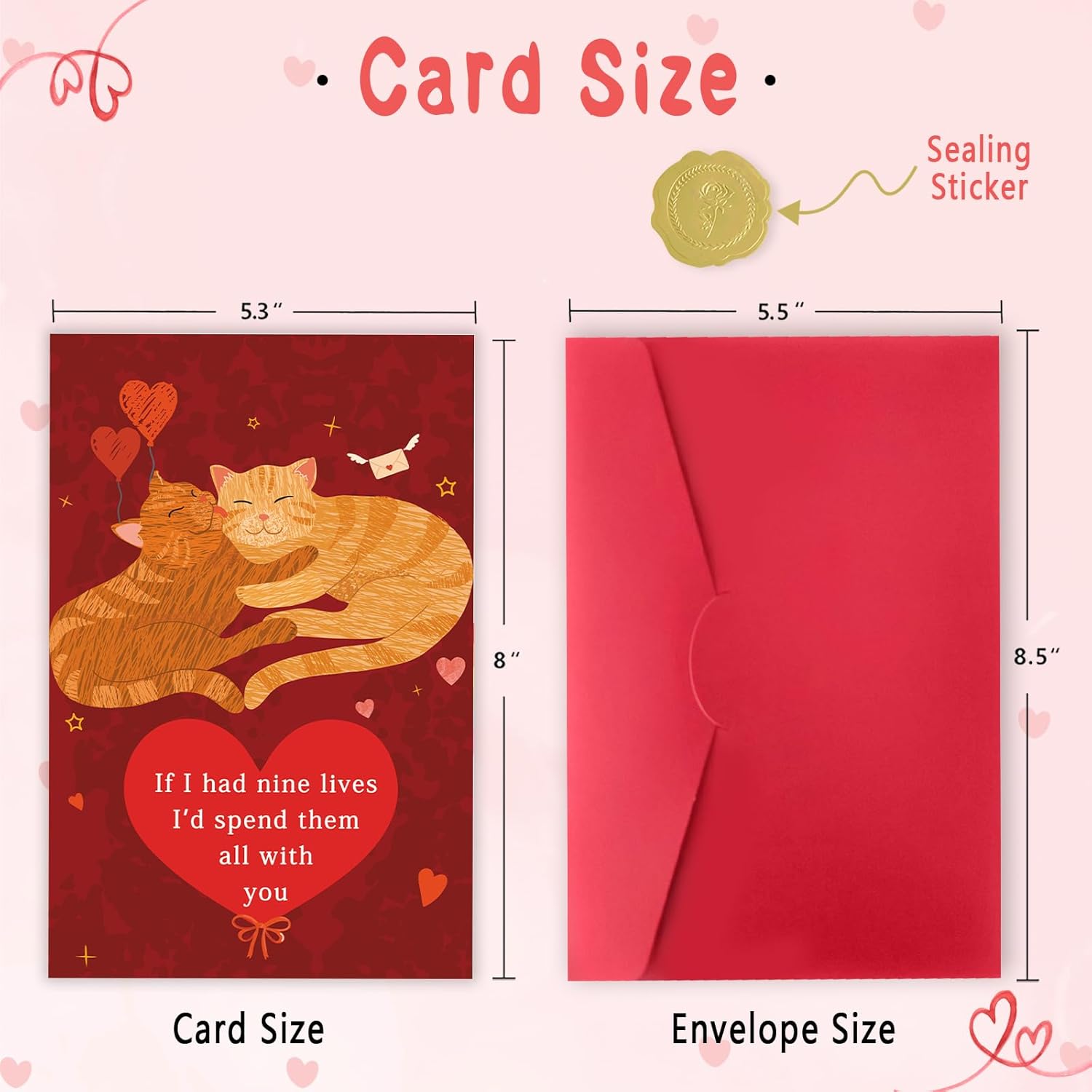 Cat Birthday Card For Wife Husband Girlfriend Boyfriend, Funny Cat Valentines Day Gifts For Him Her, Sweet Anniversary Cards