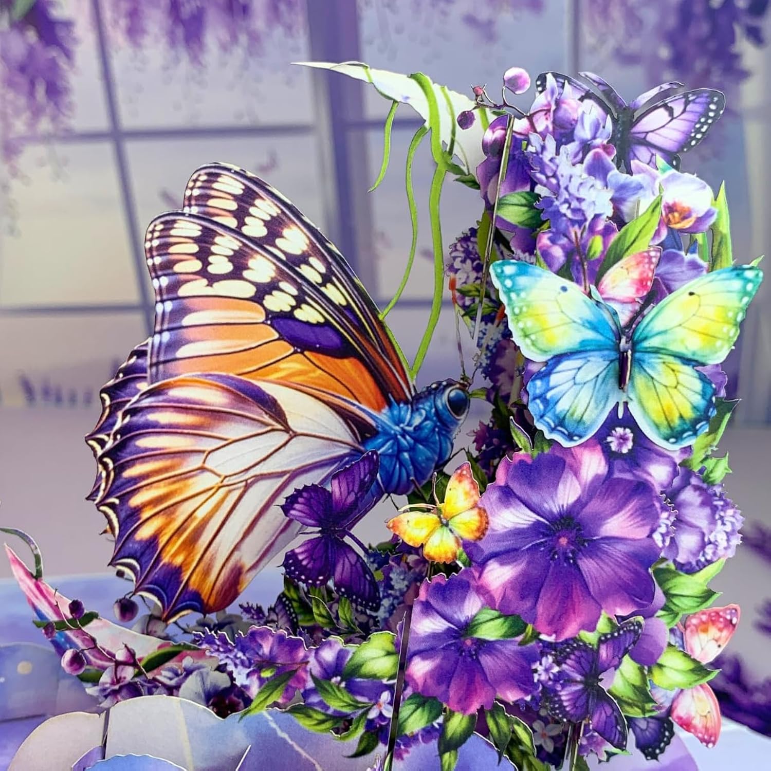 Butterfly Birthday Card, Mothers Day Pop Up Card For Mom, Wife, Grandma, Pop Up Birthday Cards For Women, Purple Butterfly, 3D Greeting Cards For All Occasion - Get Well, Thank You