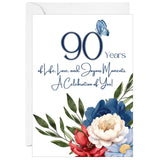 90Th Birthday Greeting Card, 90 Years Old, Happy 90Th Birthday Card