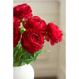 Artificial Ranunculus Flowers, Large Real Touch Ranunculus, Faux Silk Peony Arrangement For Home Office Wedding Vase Filler Shop Decoration (7 Pcs, Burgundy)