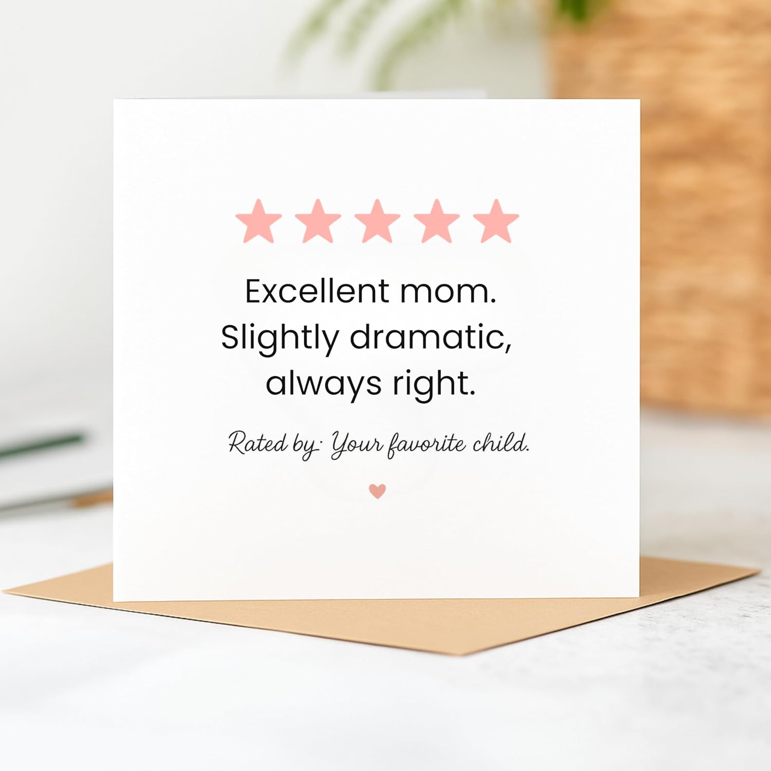 -Funny Family Birthday Cards "Excellent" Personality Series - Humorous Greeting Cards For Aunt Uncle Mom Dad Sister | Premium 300Gsm Cardstock 5.7X5.7 Inch Square | With Envelope | Perfect For Family Appreciation (Mom)