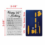 Grandson 16Th Birthday Card, Happy 16Th Birthday Grandson Gifts Ideas, Small Engraved Wallet Card