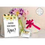 Sunflower How Many Kisses Bridal Shower Game,Bridal Shower Decorations,Popular Bridal Shower Games,Engagement Party Game,Bridal Shower Sign,Set Including 1 Sign And 50 Guessing Cards-10