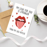 Funny Valentine'S Day Card For Men, Dirty Anniversary Card For Husband Boyfriend Fiance, Snarky Birthday Card For Couple Soulmate, My Love For You Is Stronger